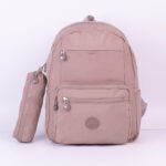 Kit Mochila e Estojo Escolar Juvenil Faculdade Nylon Impermeável Pequena Liso C306