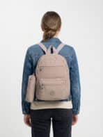 Kit Mochila e Estojo Escolar Juvenil Faculdade Nylon Impermeável Pequena Liso C306 - Imagem 7