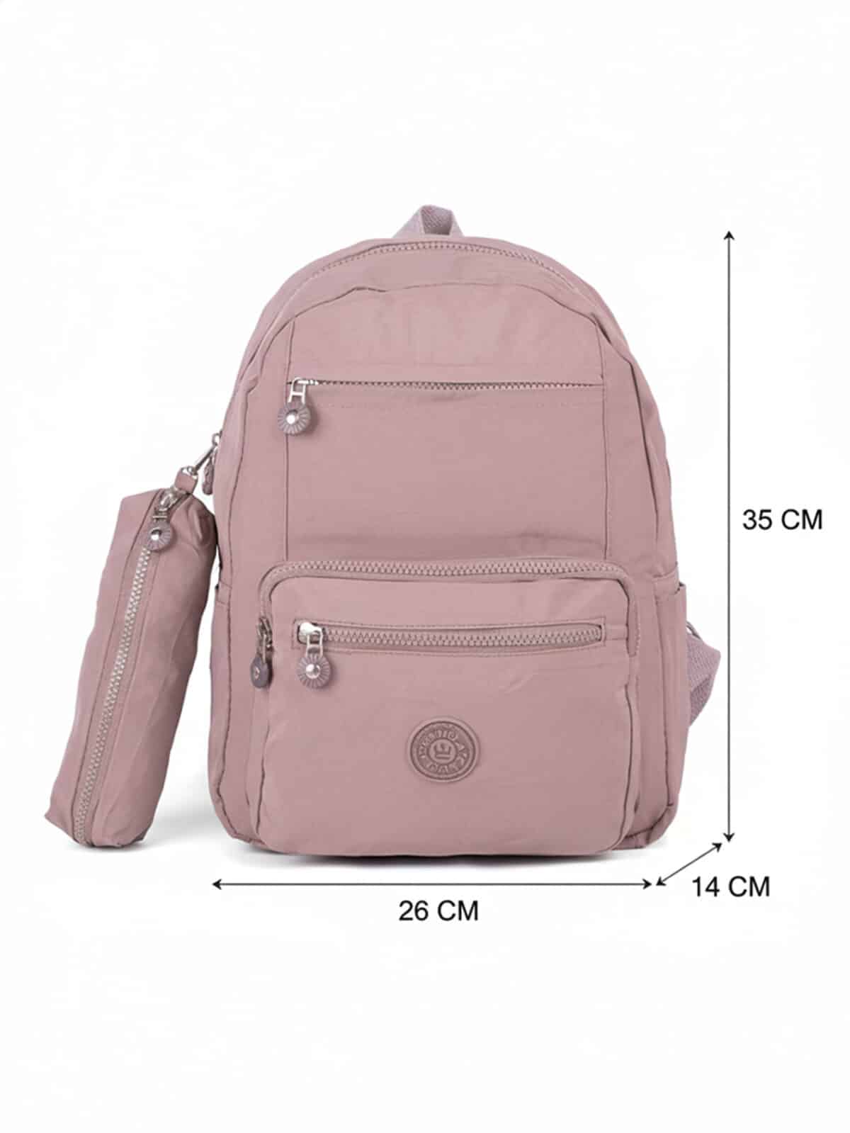Kit Mochila e Estojo Escolar Juvenil Faculdade Nylon Impermeável Pequena Liso C306 - Imagem 8