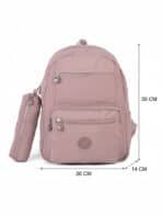 Kit Mochila e Estojo Escolar Juvenil Faculdade Nylon Impermeável Pequena Liso C306 - Imagem 8