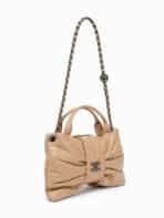 Bolsa Feminina Formato De Laço Matelassê Luxo Blogueira Alça De Corrente - Imagem 3