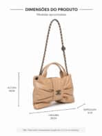 Bolsa Feminina Formato De Laço Matelassê Luxo Blogueira Alça De Corrente - Imagem 9
