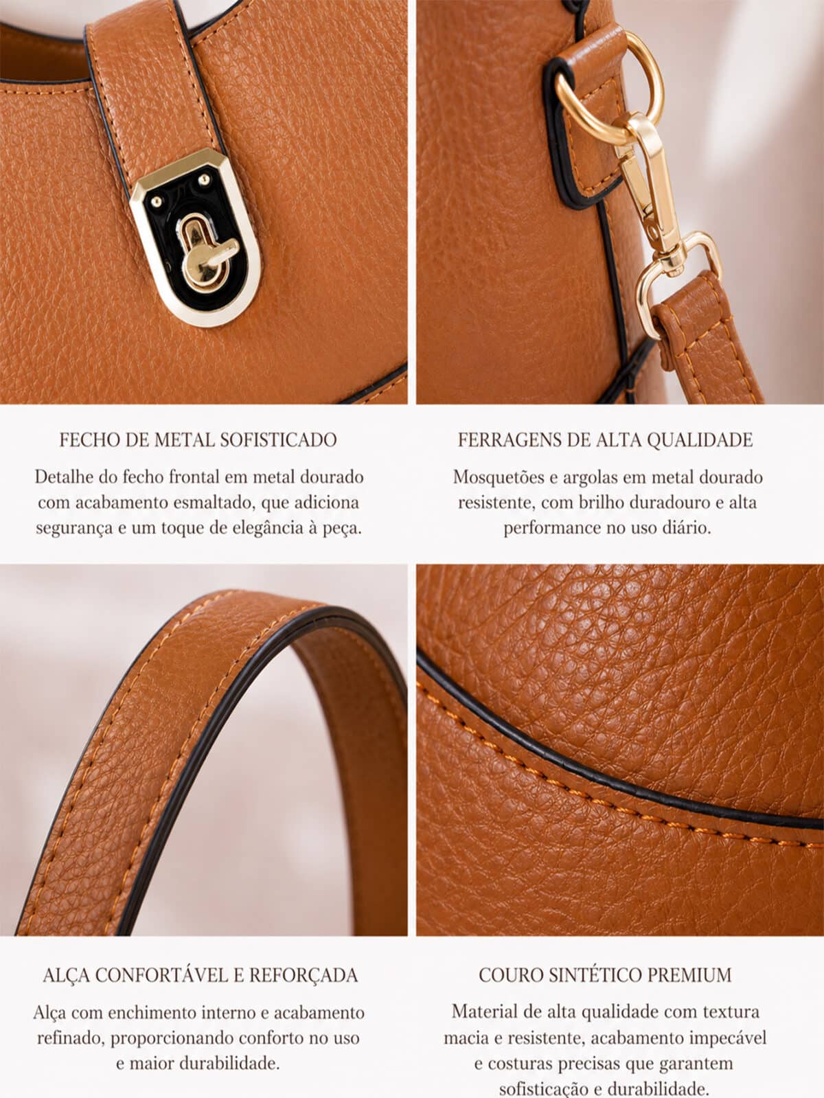 Bolsa Feminina De Ombro E Transversal Luxo Blogueira Alça Removível - Imagem 6