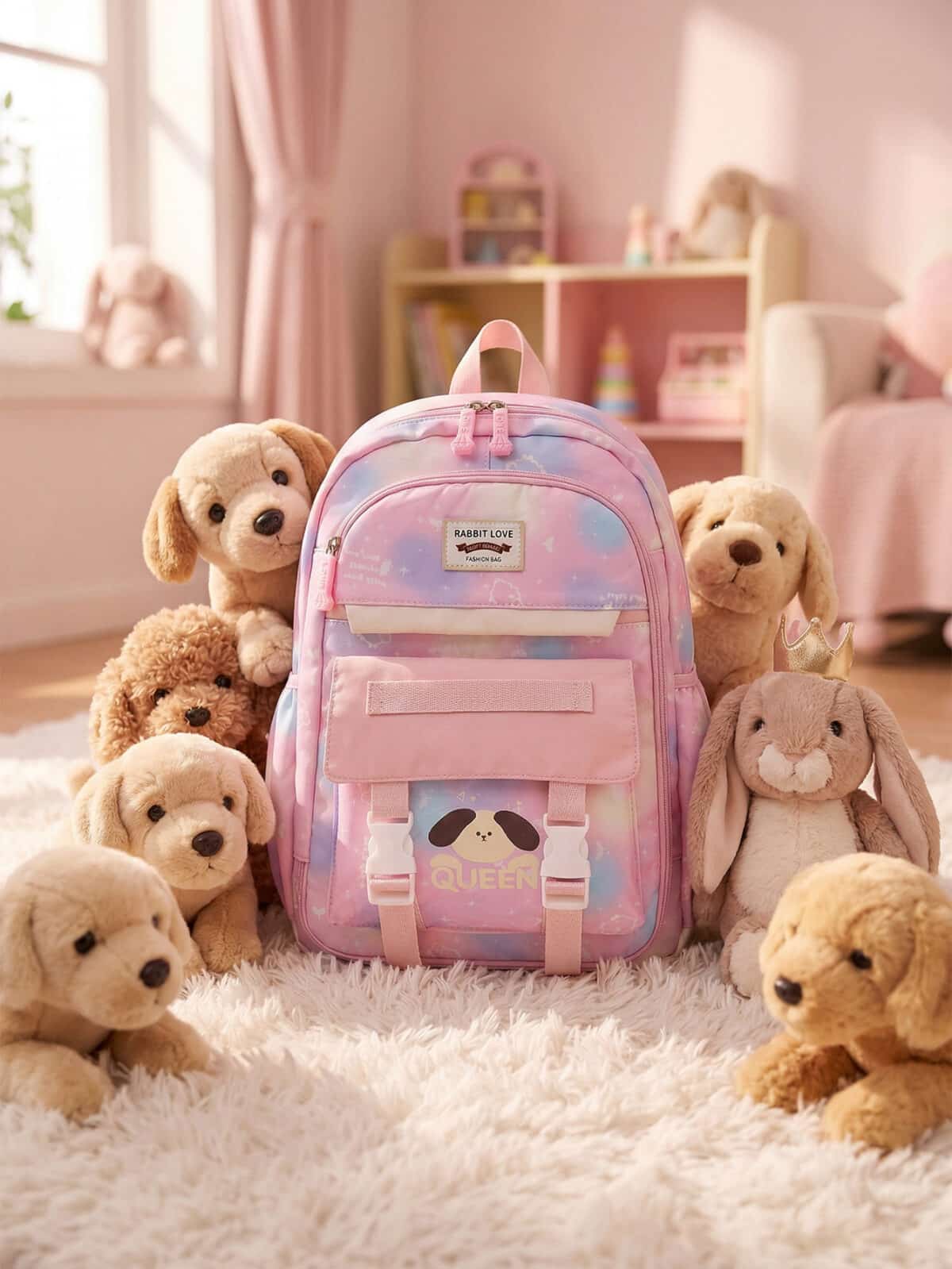Mochila De Costas Aesthetic Tie Dye Soft Girl Grande Abertura 180º Com Múltiplas Divisórias - Imagem 4