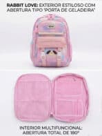 Mochila De Costas Aesthetic Tie Dye Soft Girl Grande Abertura 180º Com Múltiplas Divisórias - Imagem 5
