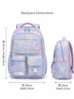 Mochila De Costas Kawaii Soft Girl Estampa Tie Dye Pastel Multi Bolsos Grande Capacidade - Imagem 6
