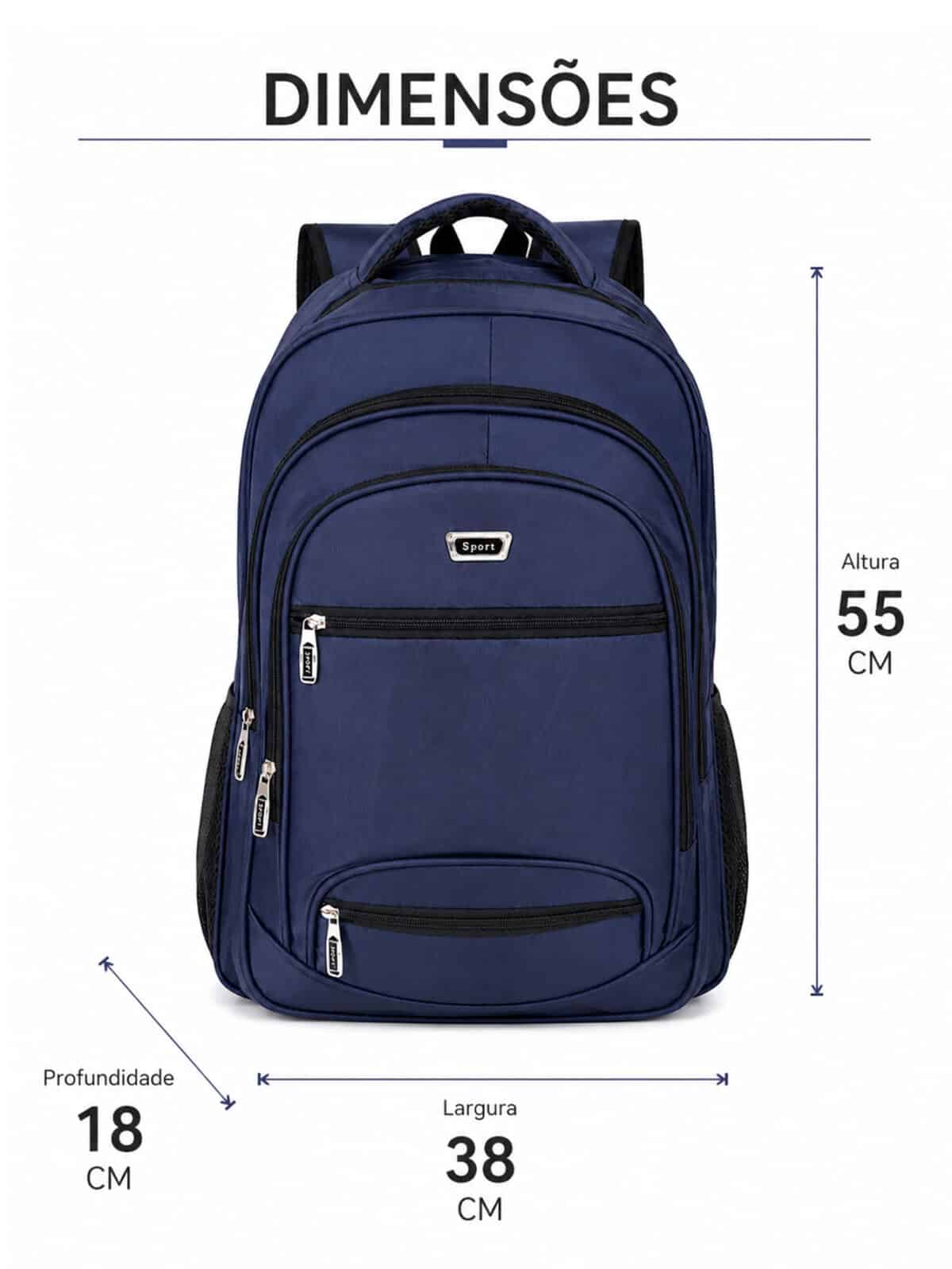 Mochila Reforçada Extra Grande Impermeável – Nylon Resistente e Muito Espaço 3005 - Imagem 5