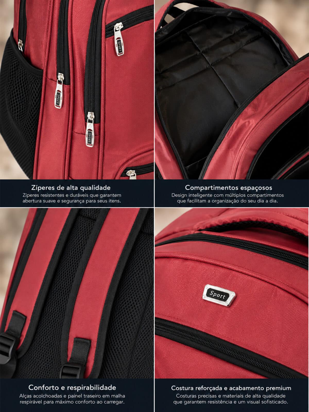 Mochila Reforçada Extra Grande Impermeável – Nylon Resistente e Muito Espaço 3006 - Imagem 5