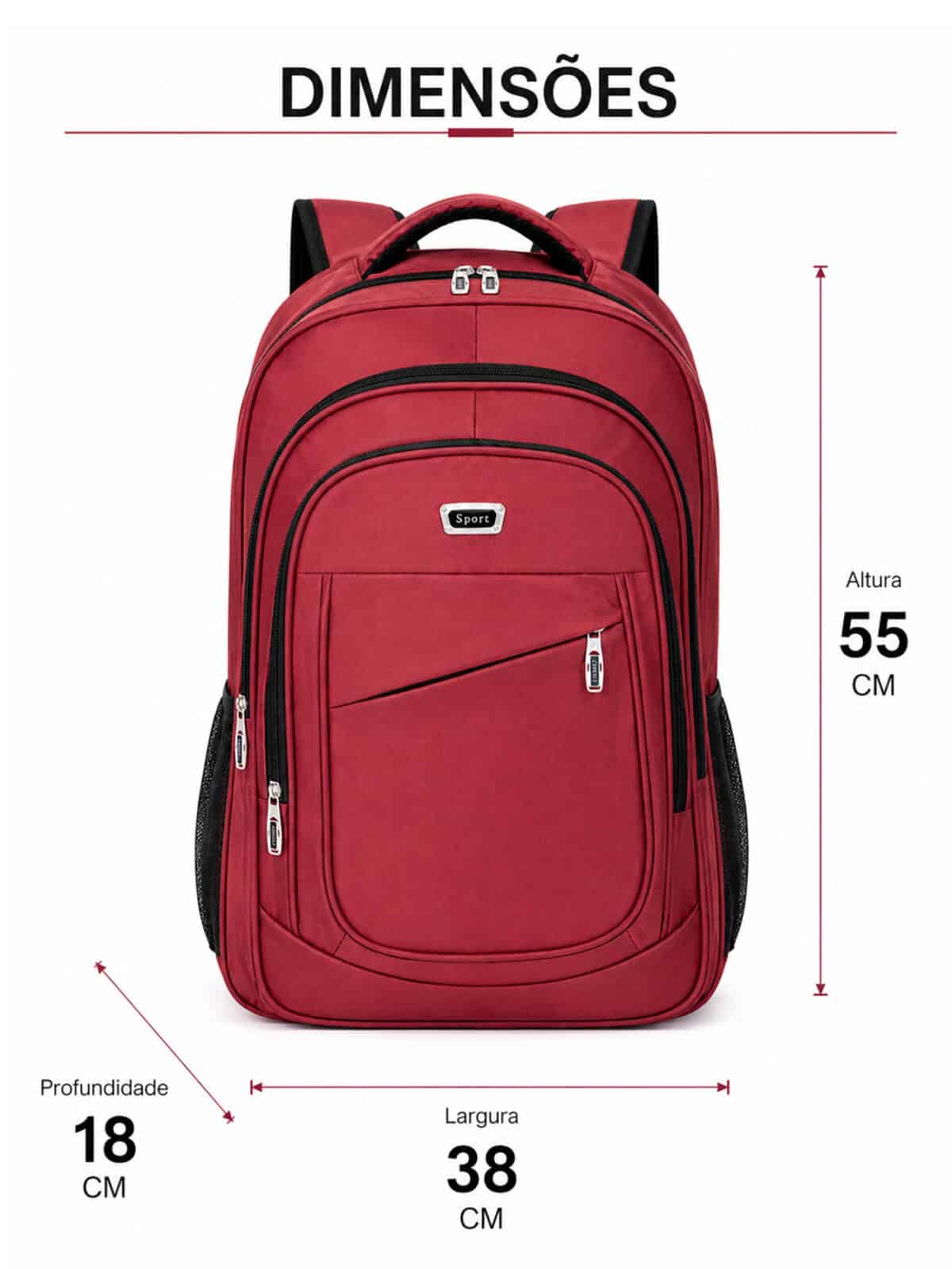 Mochila Reforçada Extra Grande Impermeável – Nylon Resistente e Muito Espaço 3006 - Imagem 6