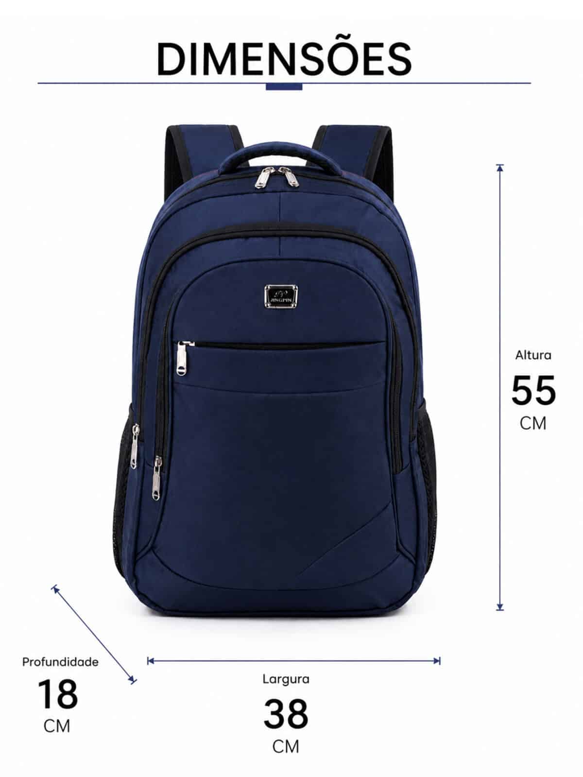 Mochila Reforçada Extra Grande Impermeável – Nylon Resistente e Muito Espaço 3008 - Imagem 7