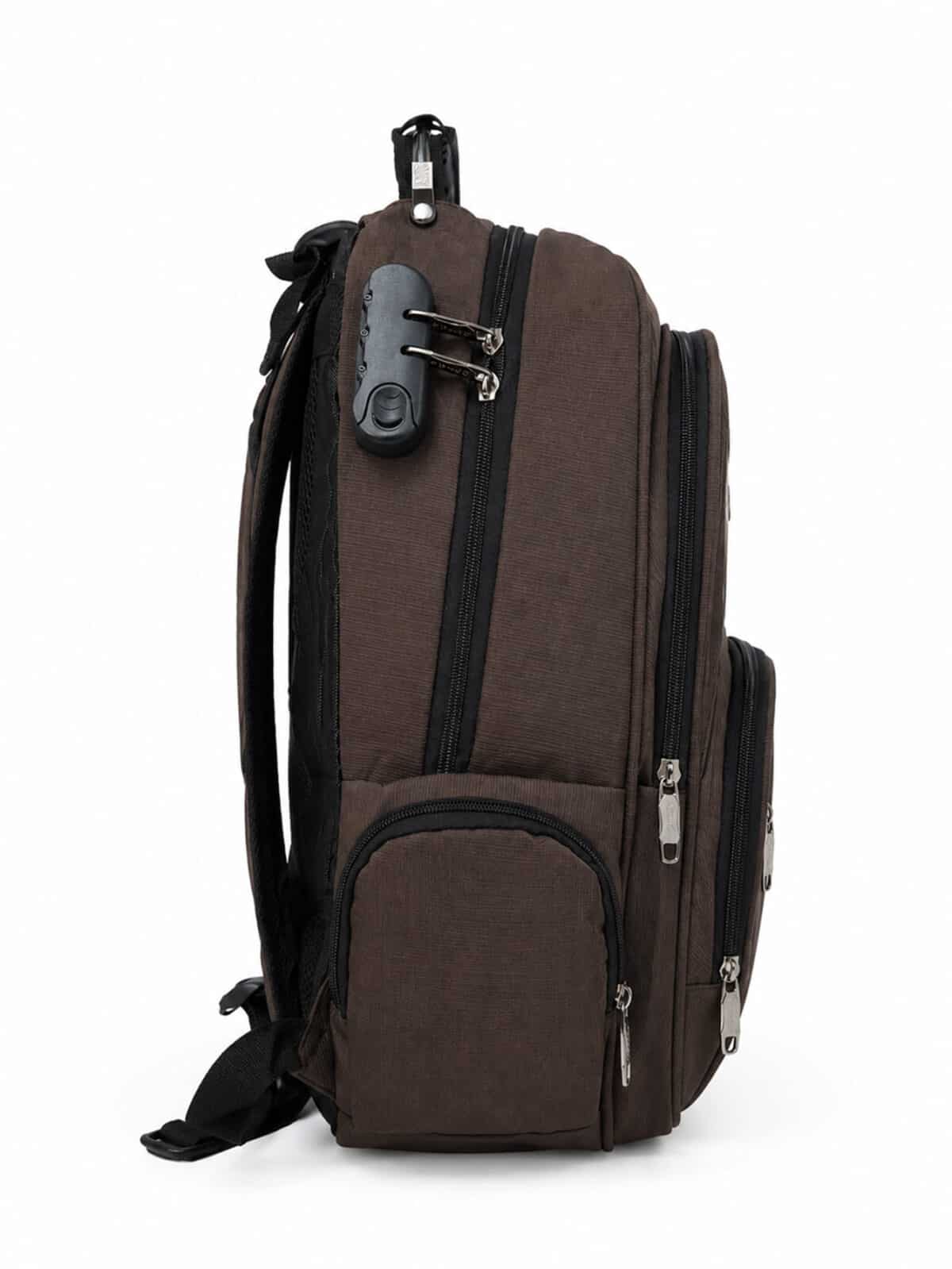 Mochila Masculina Notebook Reforçada Anti-furto Com Cadeado E Entrada USB Grande Trabalho Viagem C-11 - Imagem 5