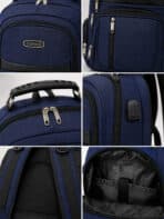 Mochila Masculina Notebook Reforçada Anti-furto Com Cadeado E Entrada USB Grande Trabalho Viagem C-12 - Imagem 9