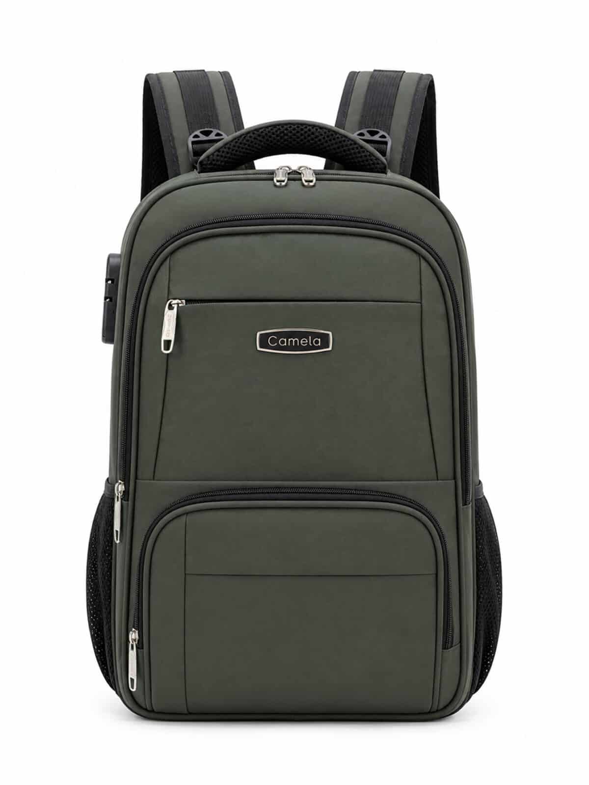 Mochila Notebook Reforçada Executiva Couro Sintético Premium Anti-furto Com Cadeado E USB C-13 - Imagem 2