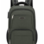 Mochila Notebook Reforçada Executiva Couro Sintético Premium Anti-furto Com Cadeado E USB C-13