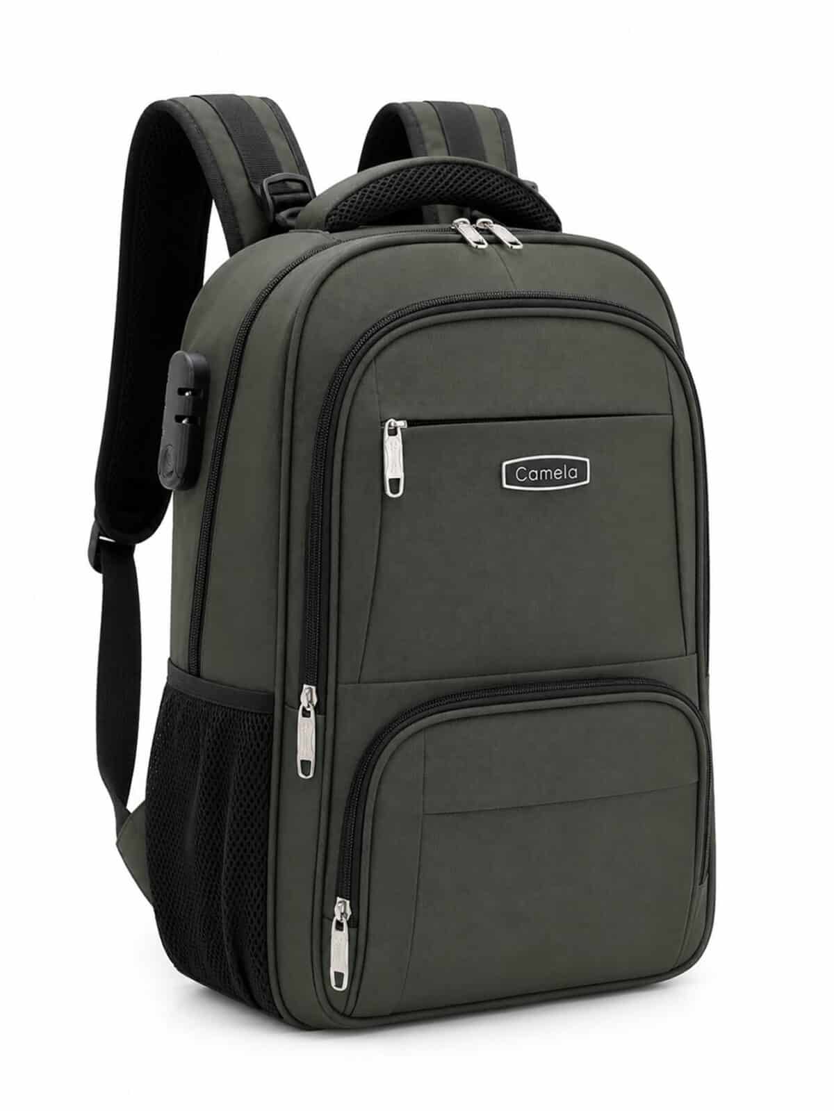 Mochila Notebook Reforçada Executiva Couro Sintético Premium Anti-furto Com Cadeado E USB C-13 - Imagem 3