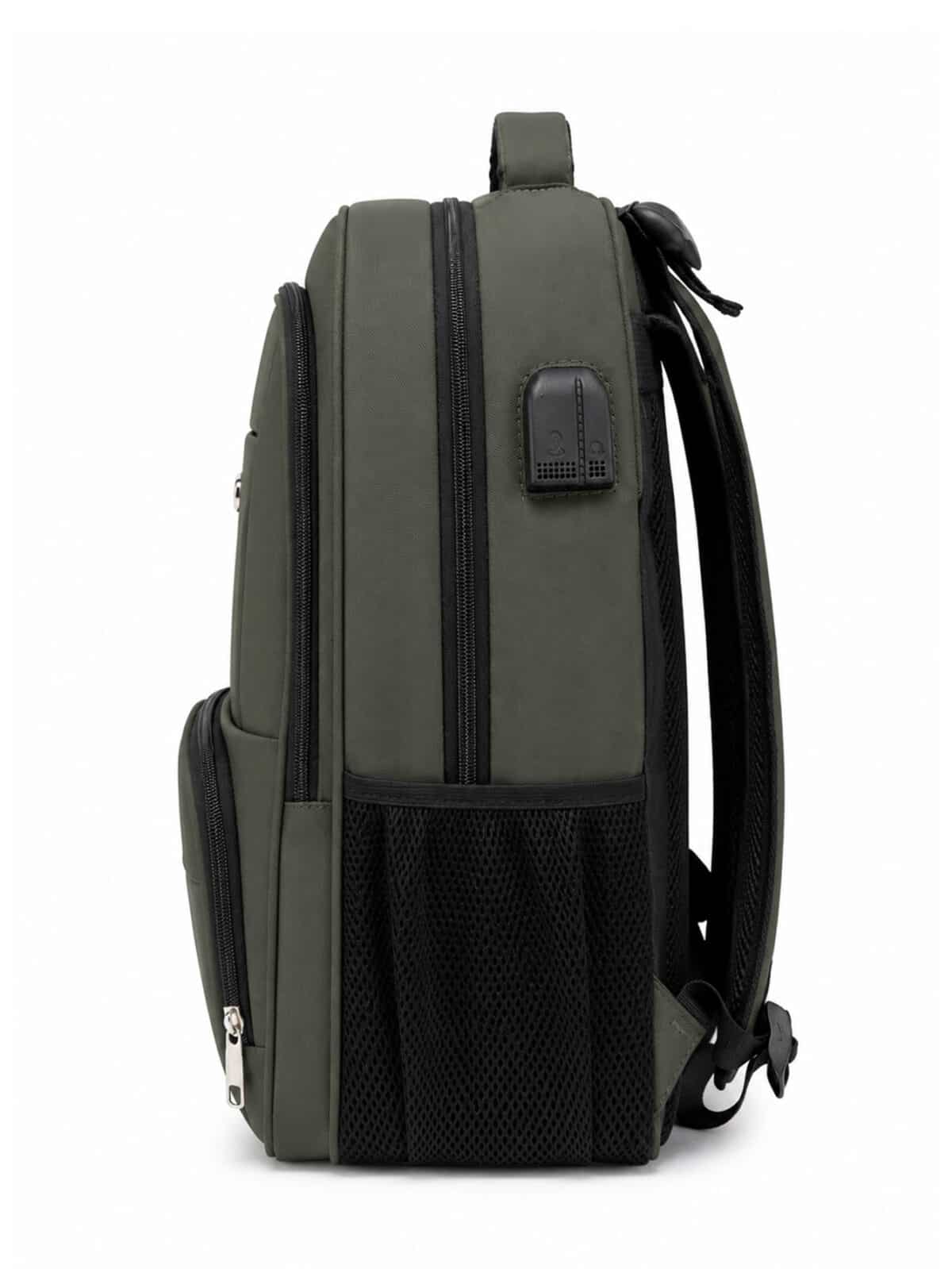 Mochila Notebook Reforçada Executiva Couro Sintético Premium Anti-furto Com Cadeado E USB C-13 - Imagem 5