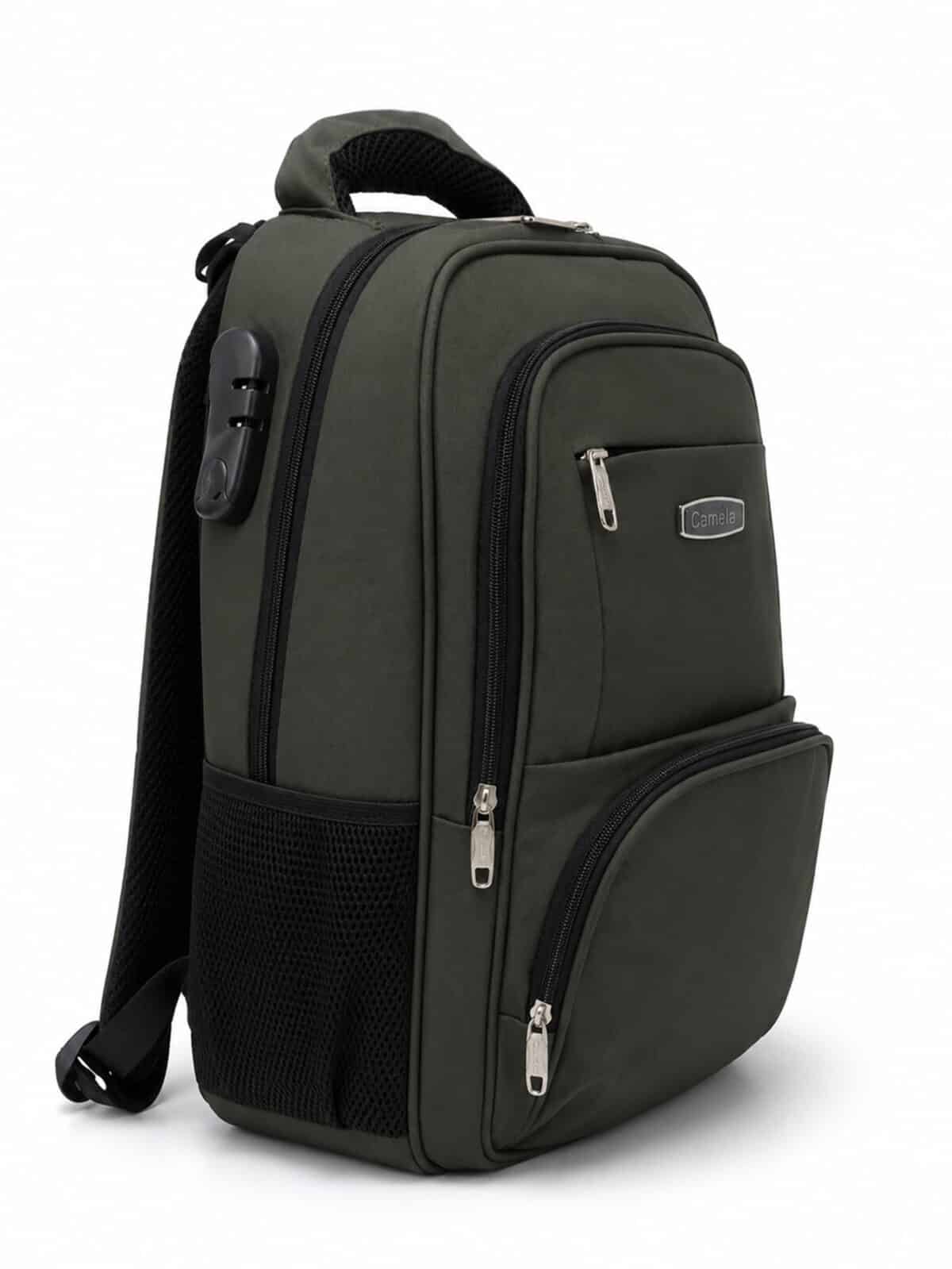 Mochila Notebook Reforçada Executiva Couro Sintético Premium Anti-furto Com Cadeado E USB C-14 - Imagem 3