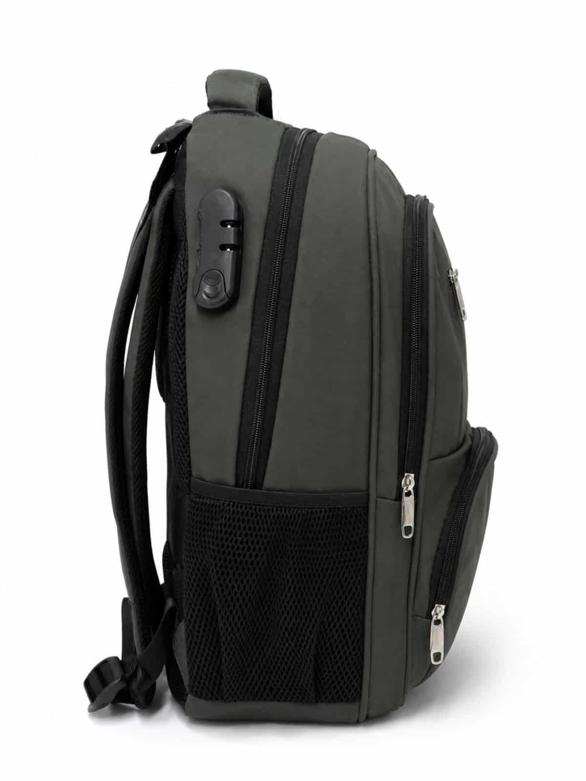 Mochila Notebook Reforçada Executiva Couro Sintético Premium Anti-furto Com Cadeado E USB C-14 - Imagem 5