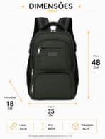 Mochila Notebook Reforçada Executiva Couro Sintético Premium Anti-furto Com Cadeado E USB C-14 - Imagem 10