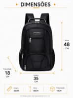 Mochila Notebook Reforçada Impermeável Nylon Masculina Feminina Escolar Trabalho Viagem Grande C-15 - Imagem 9