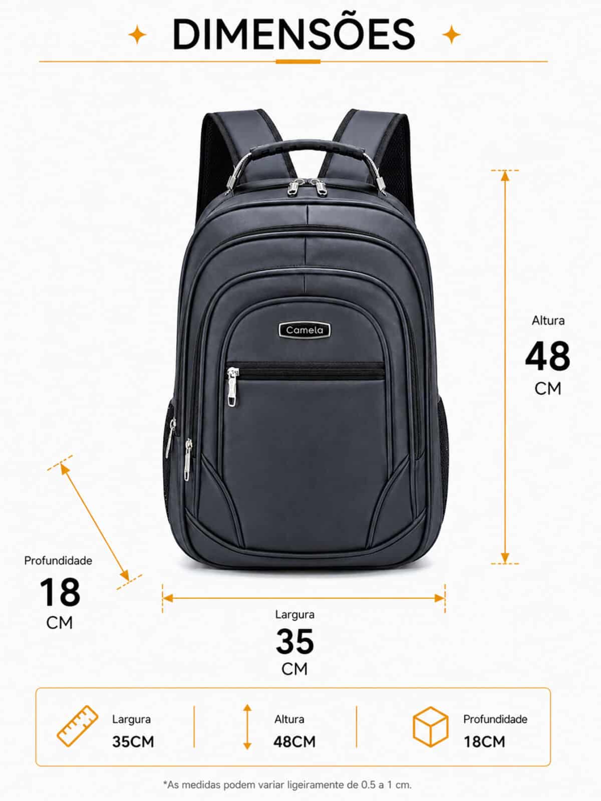 Mochila Notebook Reforçada Impermeável Nylon Masculina Feminina Escolar Trabalho Viagem Grande C-16 - Imagem 9