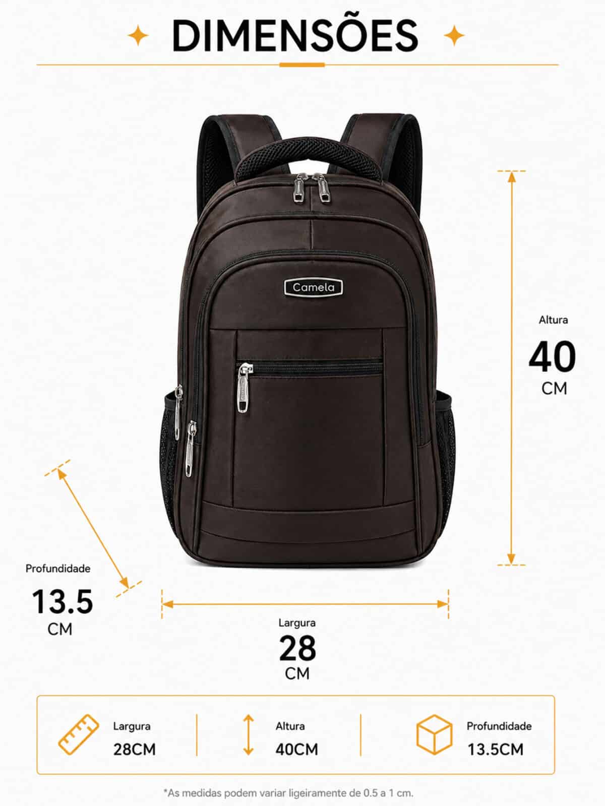 Mochila Masculina Notebook Impermeável Reforçada Compacta Slim Trabalho Escola C-17 - Imagem 9