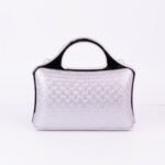 Bolsa de Mão Clutch Prata Rígida com Alça Fixa Metálica Festa Madrinha Casamento Formatura Luxo