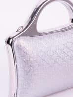 Bolsa de Mão Clutch Prata Rígida com Alça Fixa Metálica Festa Madrinha Casamento Formatura Luxo - Imagem 8