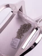 Bolsa de Mão Clutch Prata Rígida com Alça Fixa Metálica Festa Madrinha Casamento Formatura Luxo - Imagem 7
