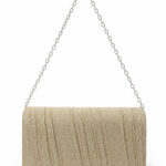 Bolsa Feminina Clutch De Festa Com Brilho Elegante Luxo Alça Corrente Removível C600-17