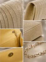 Bolsa Feminina Clutch De Festa Com Brilho Elegante Luxo Alça Corrente Removível C600-17 - Imagem 8