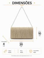 Bolsa Feminina Clutch De Festa Com Brilho Elegante Luxo Alça Corrente Removível C600-17 - Imagem 9