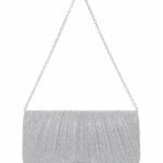 Bolsa Feminina Clutch De Festa Com Brilho Elegante Luxo Alça Corrente Removível C600-18