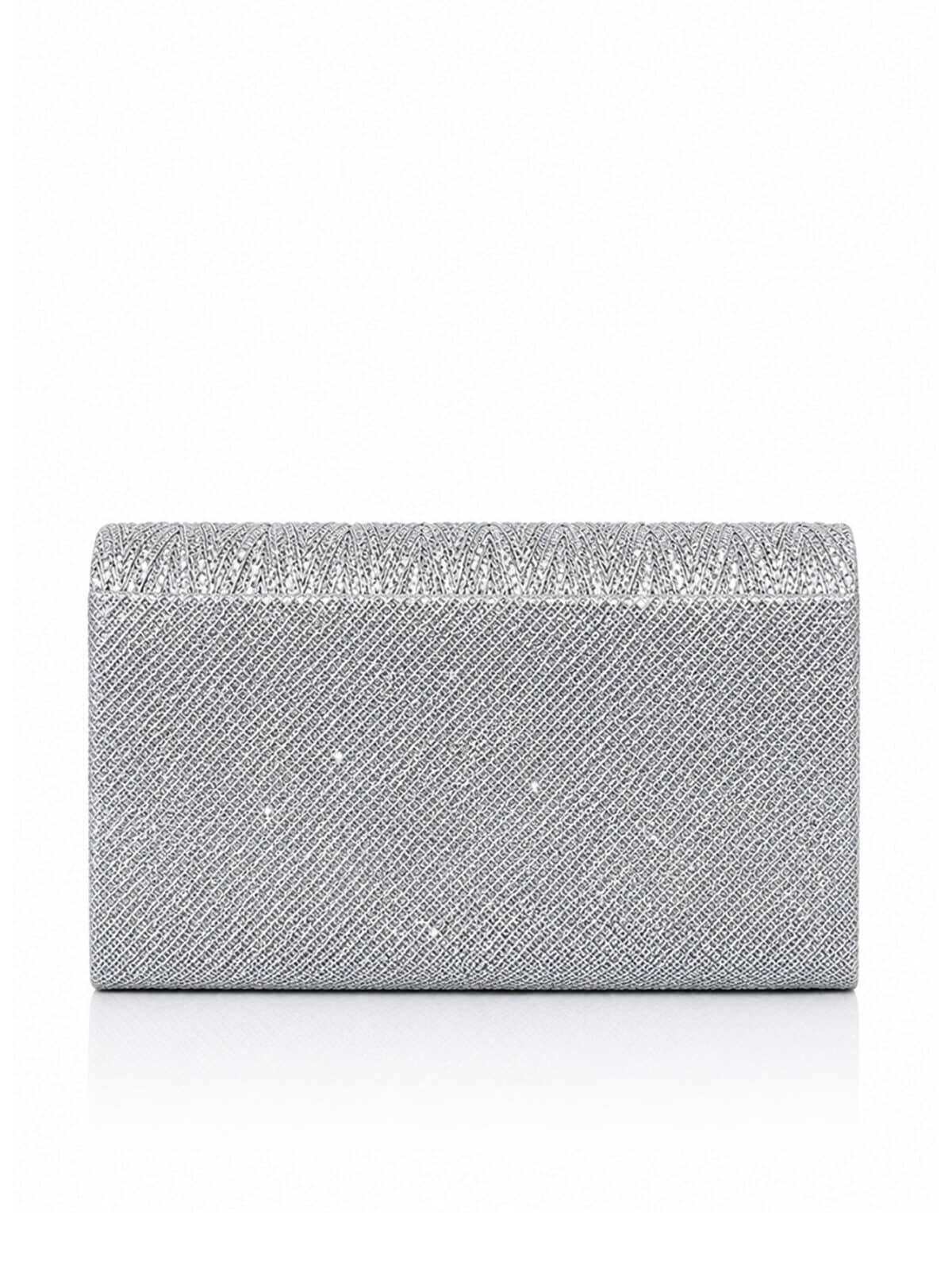 Bolsa Feminina Clutch De Festa Com Brilho Elegante Luxo Alça Corrente Removível C600-18 - Imagem 4