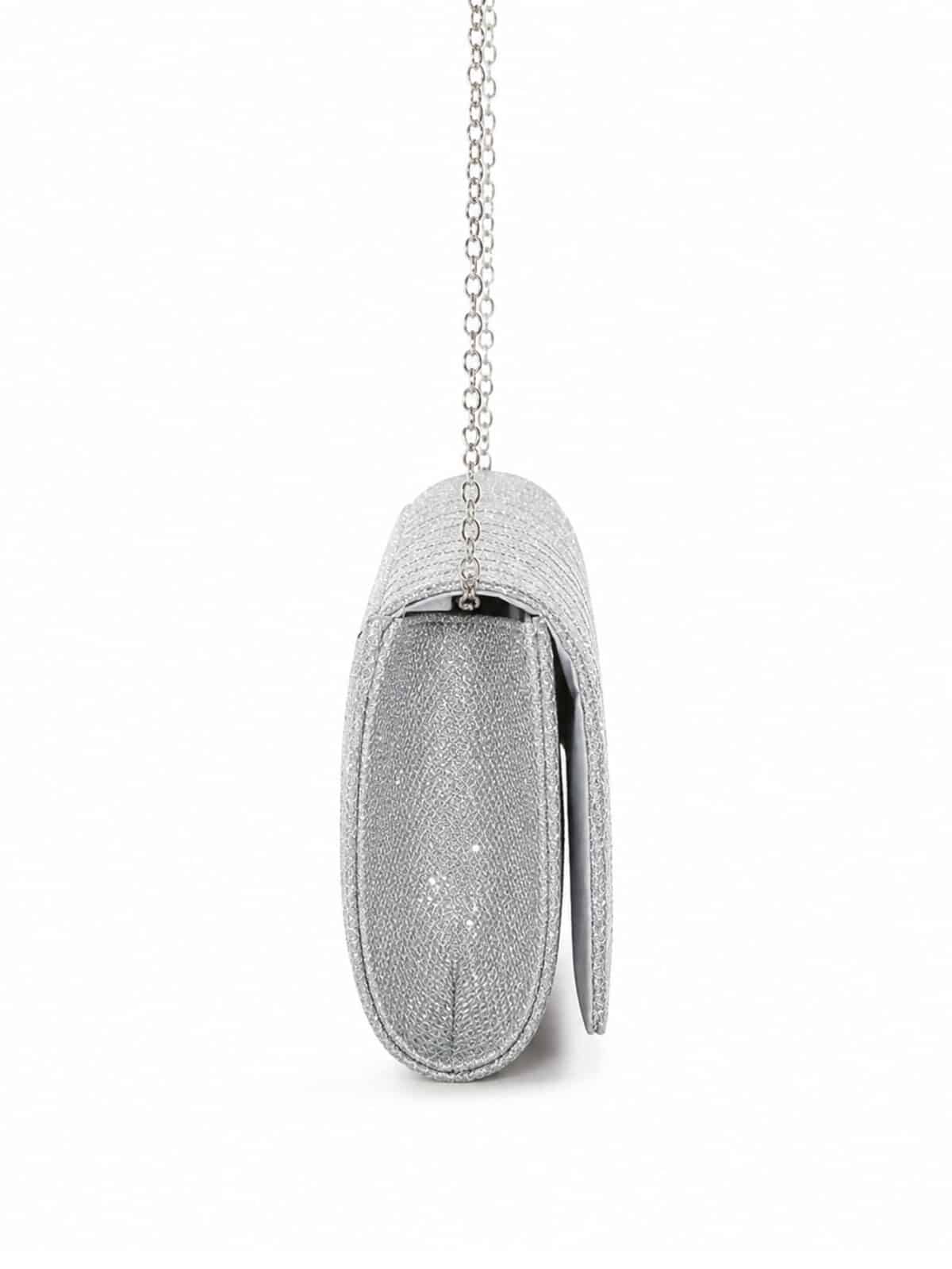 Bolsa Feminina Clutch De Festa Com Brilho Elegante Luxo Alça Corrente Removível C600-18 - Imagem 5