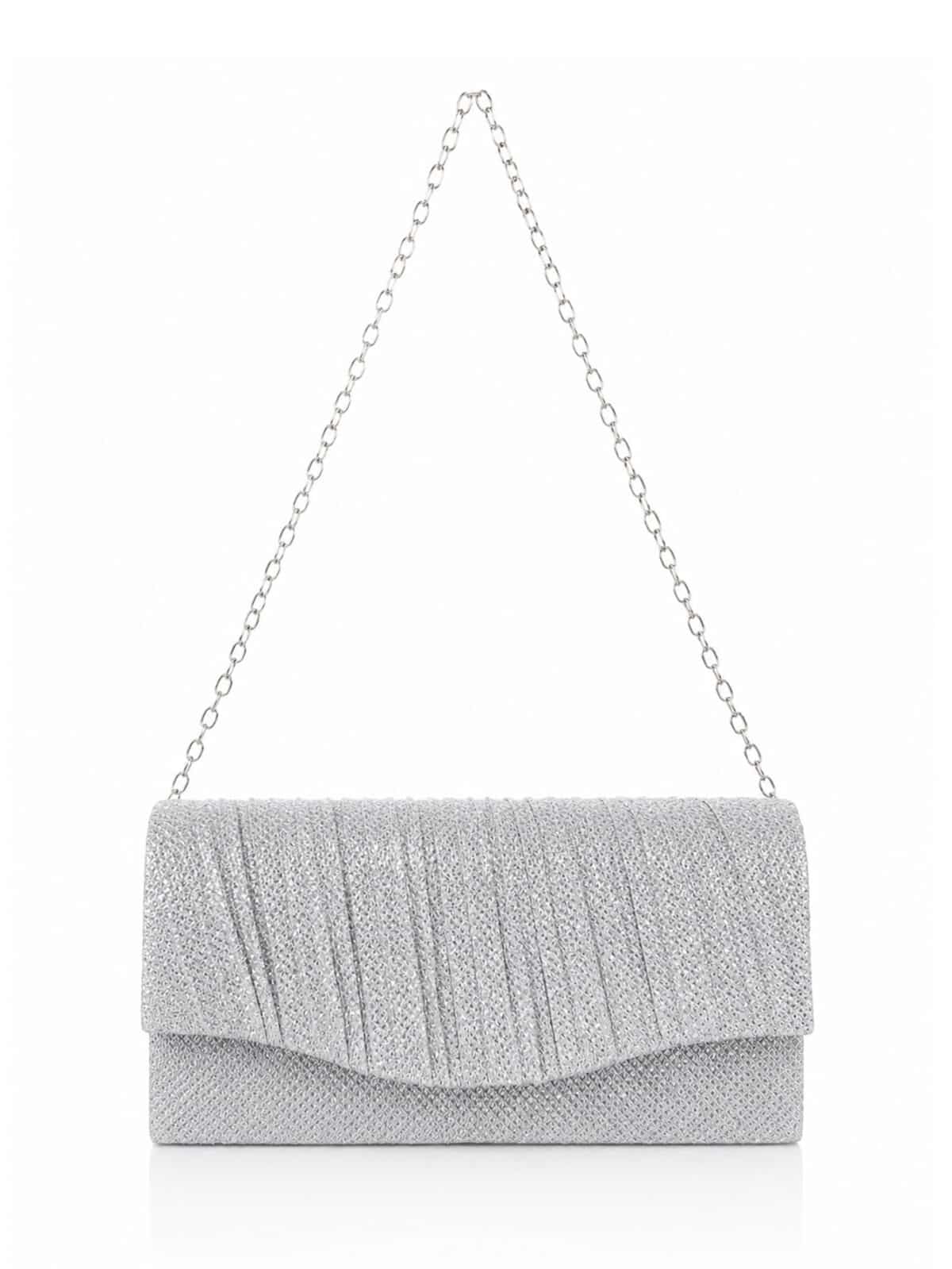 Bolsa Feminina Clutch De Festa Com Brilho Elegante Luxo Alça Corrente Removível C600-19 - Imagem 2