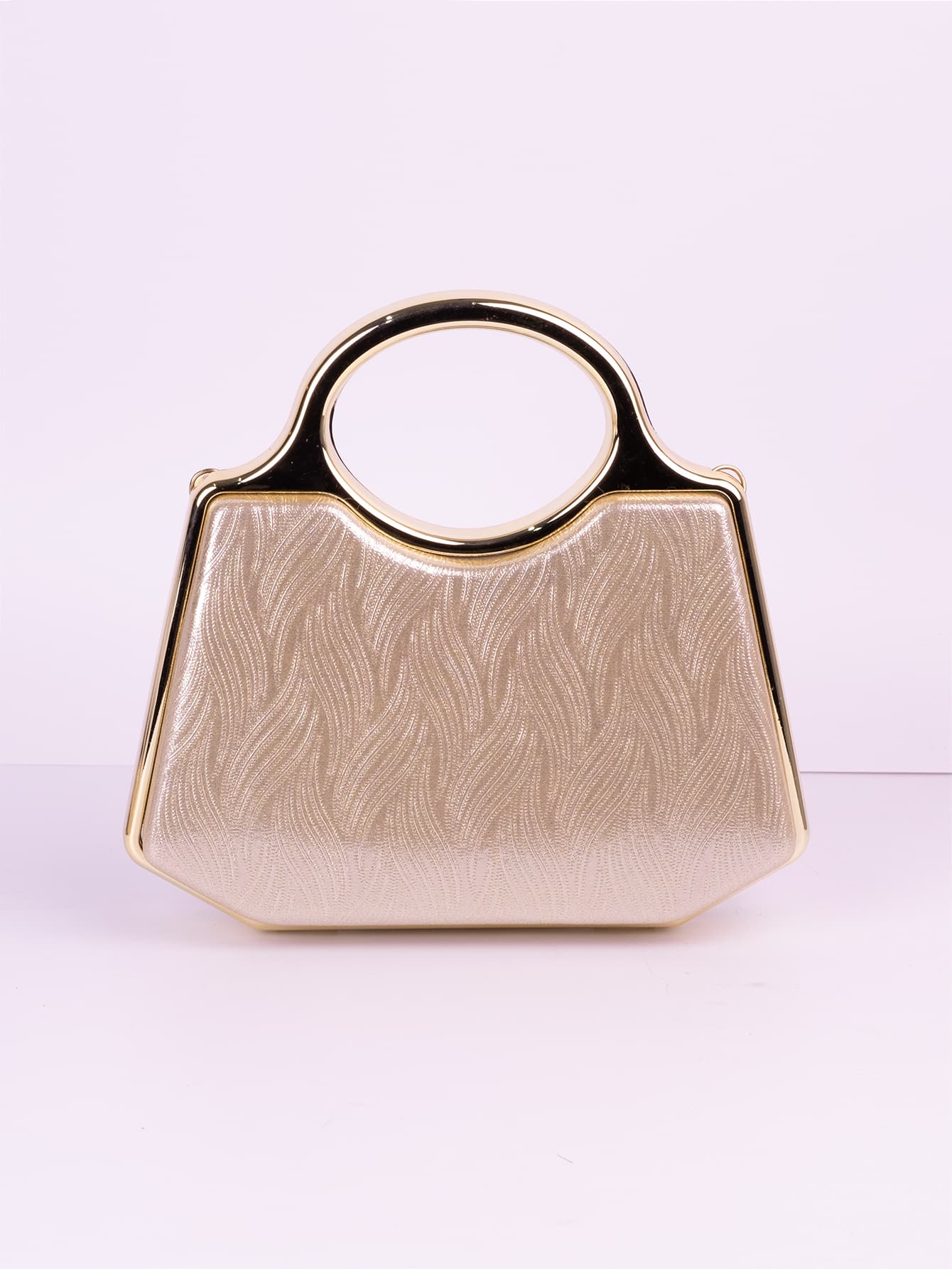 C600-2-Dourado-01 Clutch Bolsa de Festa Luxo Madrinha Casamento Formatura com Alça Rígida de Metal - Imagem 1