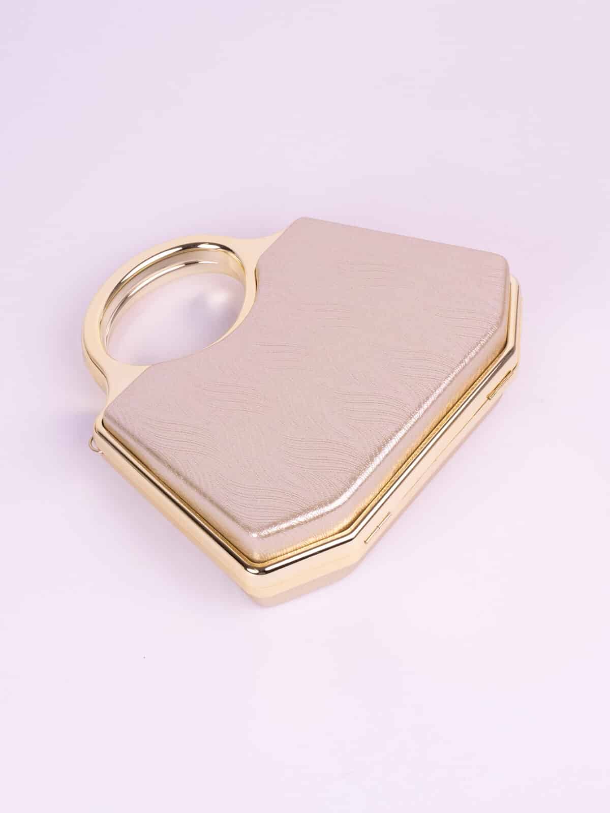 Clutch Bolsa de Festa Luxo Madrinha Casamento Formatura com Alça Rígida de Metal - Imagem 4