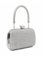 Bolsa Feminina Clutch Luxo Festa Casamento Cristais Strass Brilho Elegante - Imagem 3