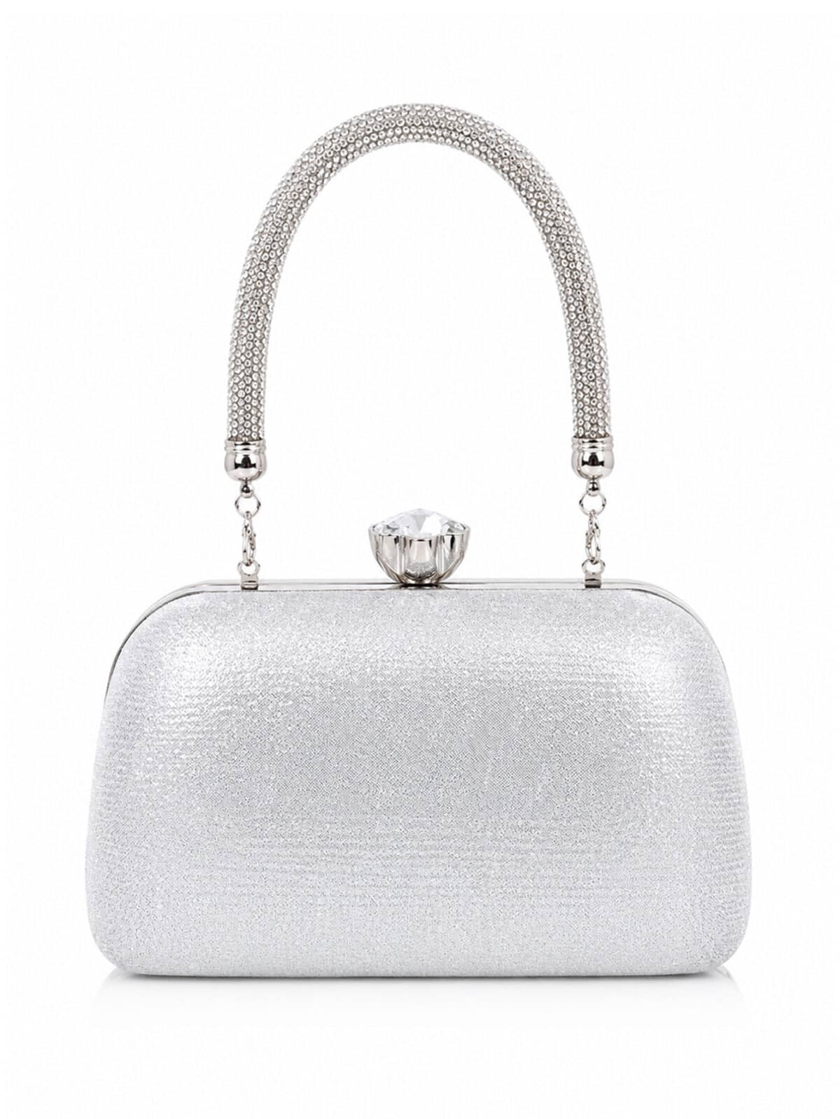 Bolsa Feminina Clutch Luxo Festa Casamento Cristais Strass Brilho Elegante - Imagem 4