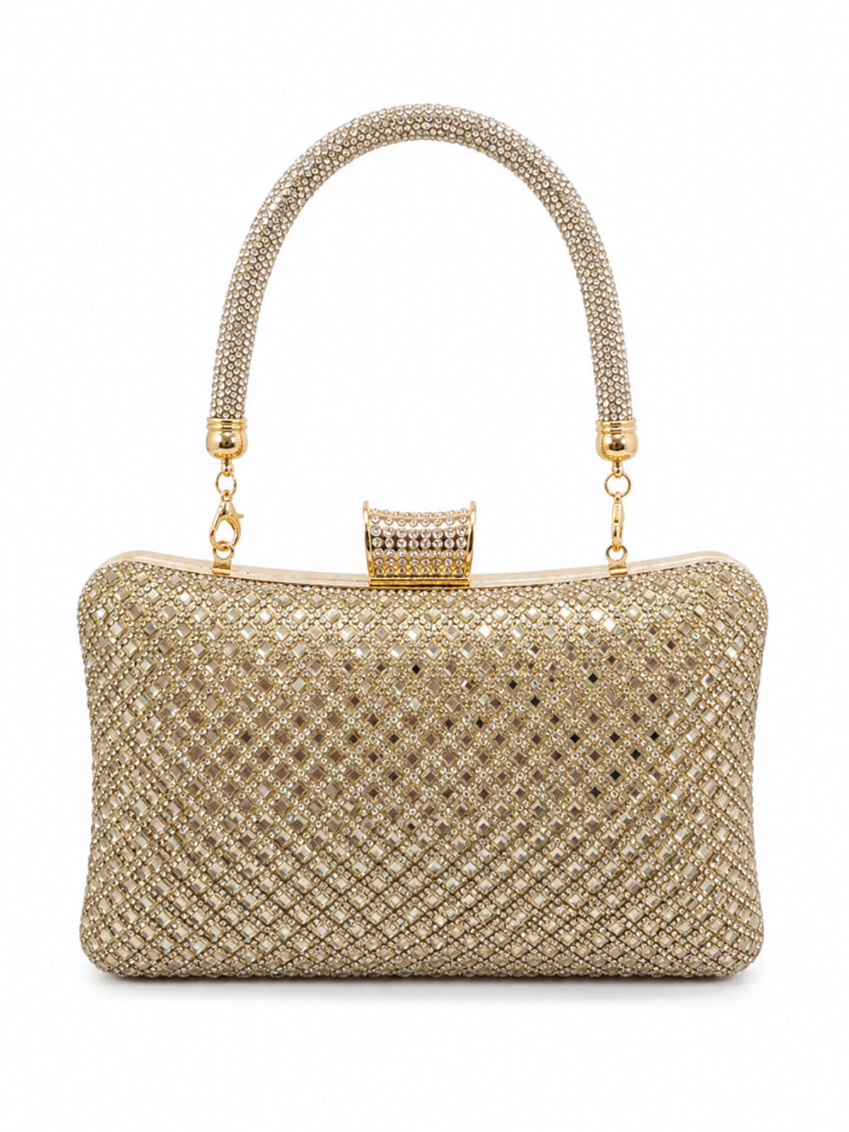 Bolsa Feminina Clutch De Festa Luxo Com Strass E Cristais Casamento Formatura - Imagem 2
