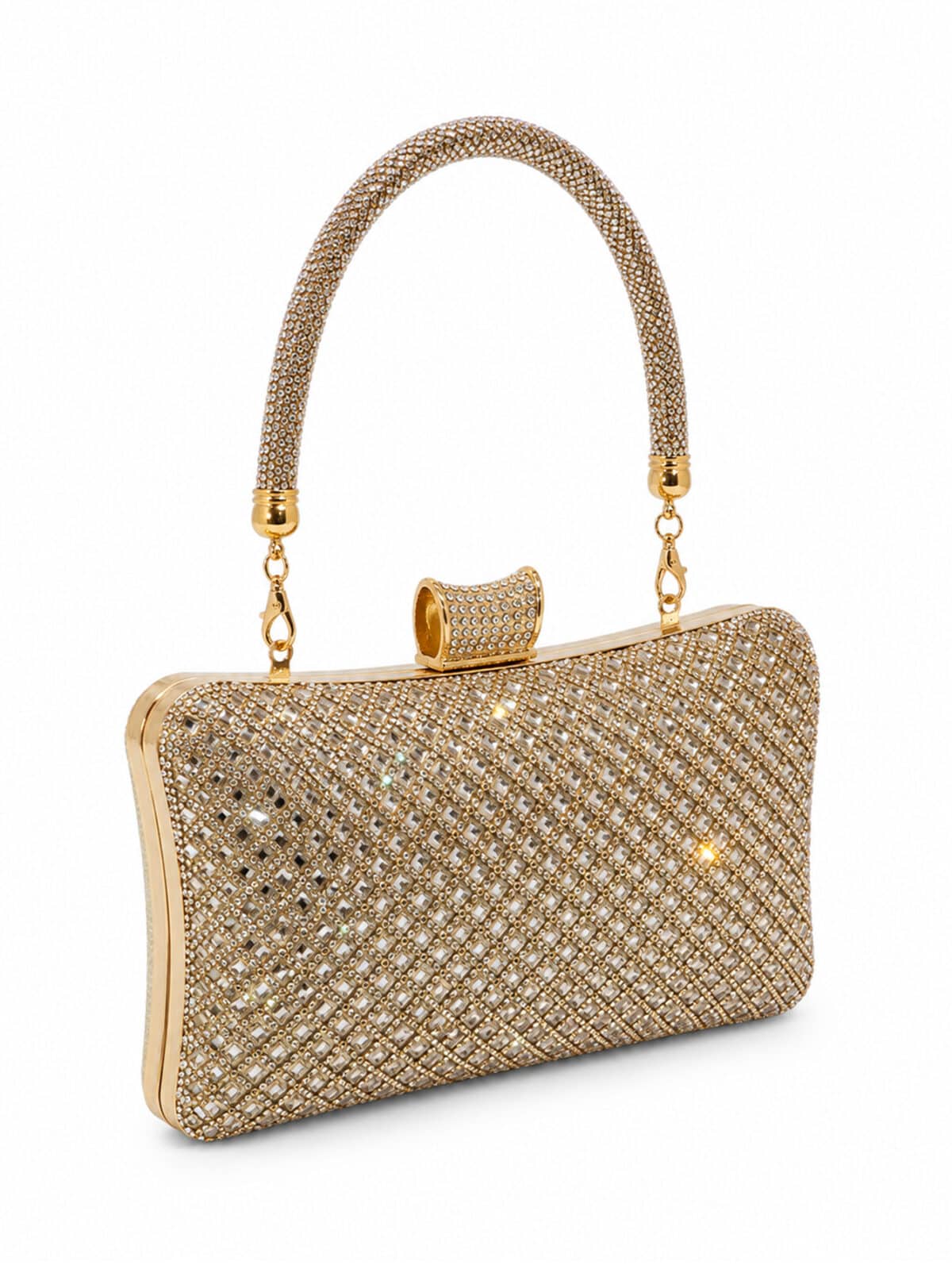 Bolsa Feminina Clutch De Festa Luxo Com Strass E Cristais Casamento Formatura - Imagem 3