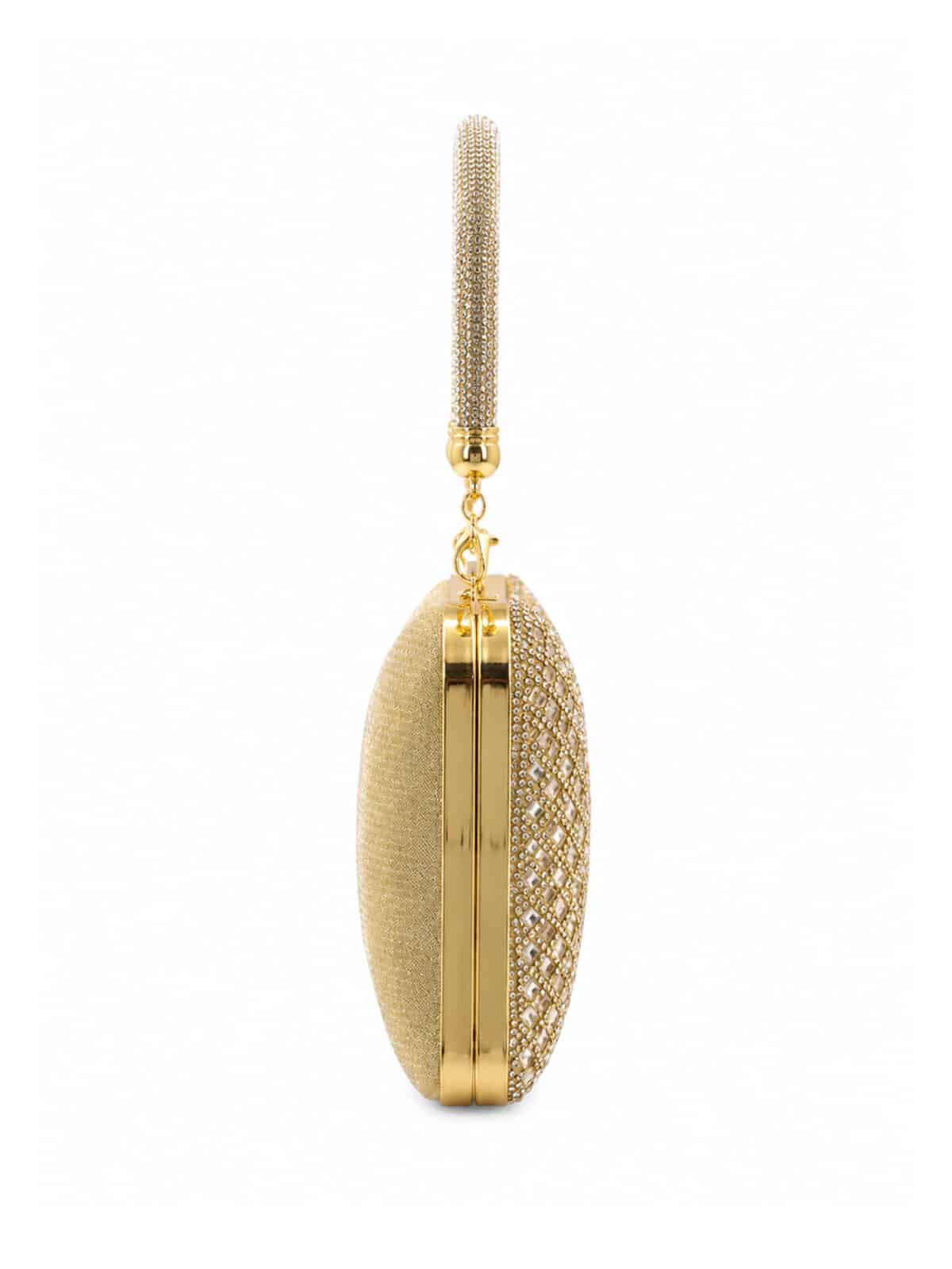 Bolsa Feminina Clutch De Festa Luxo Com Strass E Cristais Casamento Formatura - Imagem 5