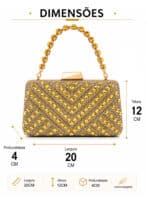 Bolsa Feminina Clutch De Festa Com Strass Luxo Casamento Madrinha Brilho Elegante - Imagem 7