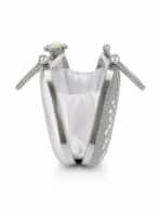 Bolsa Feminina Clutch De Festa Prata Luxo Cristais Strass Casamento Formatura - Imagem 5