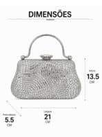 Bolsa Feminina Clutch De Festa Prata Luxo Cristais Strass Casamento Formatura - Imagem 8