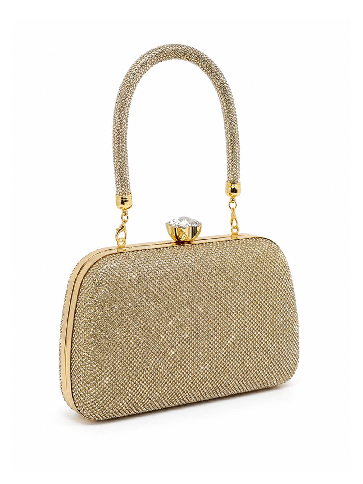 Bolsa Feminina Clutch Luxo Festa Casamento Madrinha Strass Brilho Frente e Verso - Imagem 3