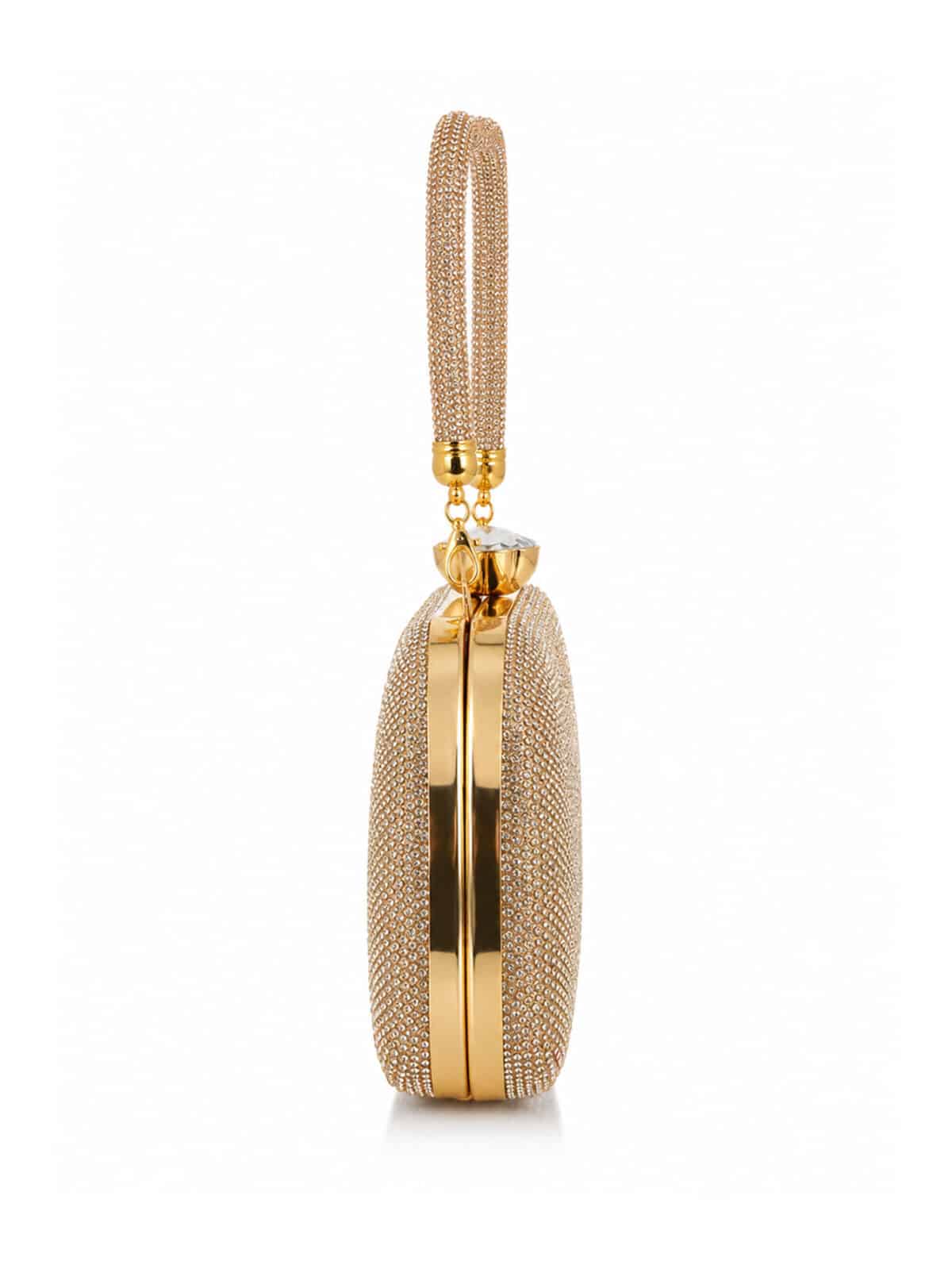 Bolsa Feminina Clutch Luxo Festa Casamento Madrinha Strass Brilho Frente e Verso - Imagem 4