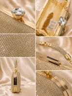 Bolsa Feminina Clutch Luxo Festa Casamento Madrinha Strass Brilho Frente e Verso - Imagem 7