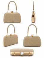 Bolsa Feminina Clutch Luxo Festa Casamento Madrinha Strass Brilho Frente e Verso - Imagem 6